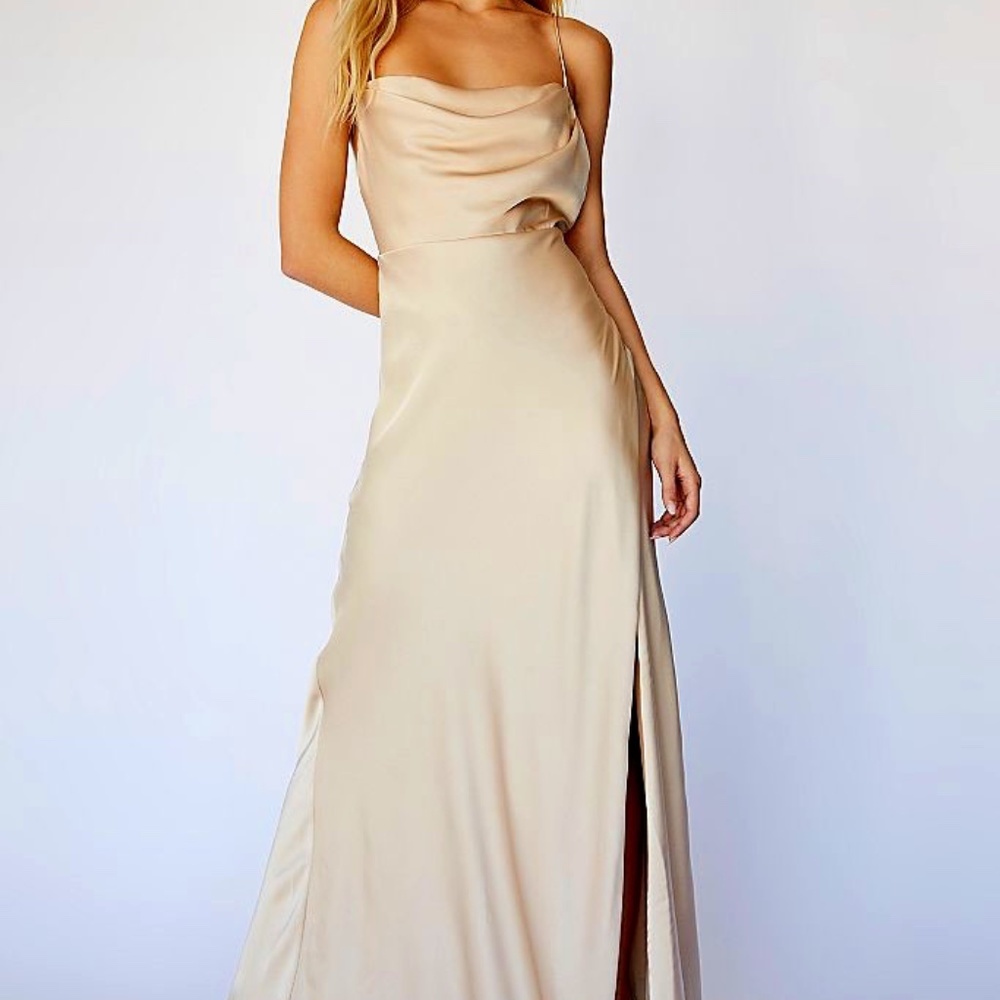 Fame and Partners maxi dress (champagne/tan/gold)